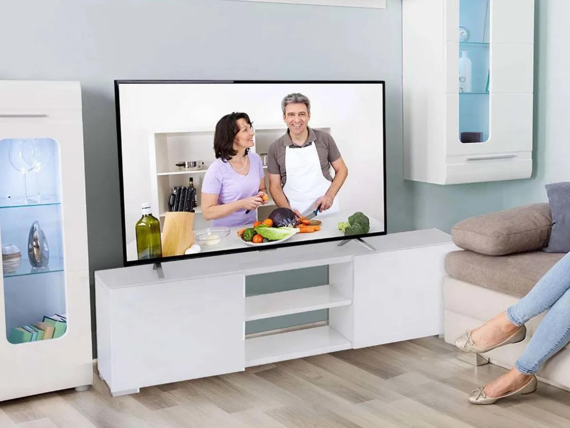 Meuble TV "Frida" - 155 x 31 x 42,5 cm - Gris
