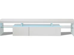 Meuble TV LED laqué 