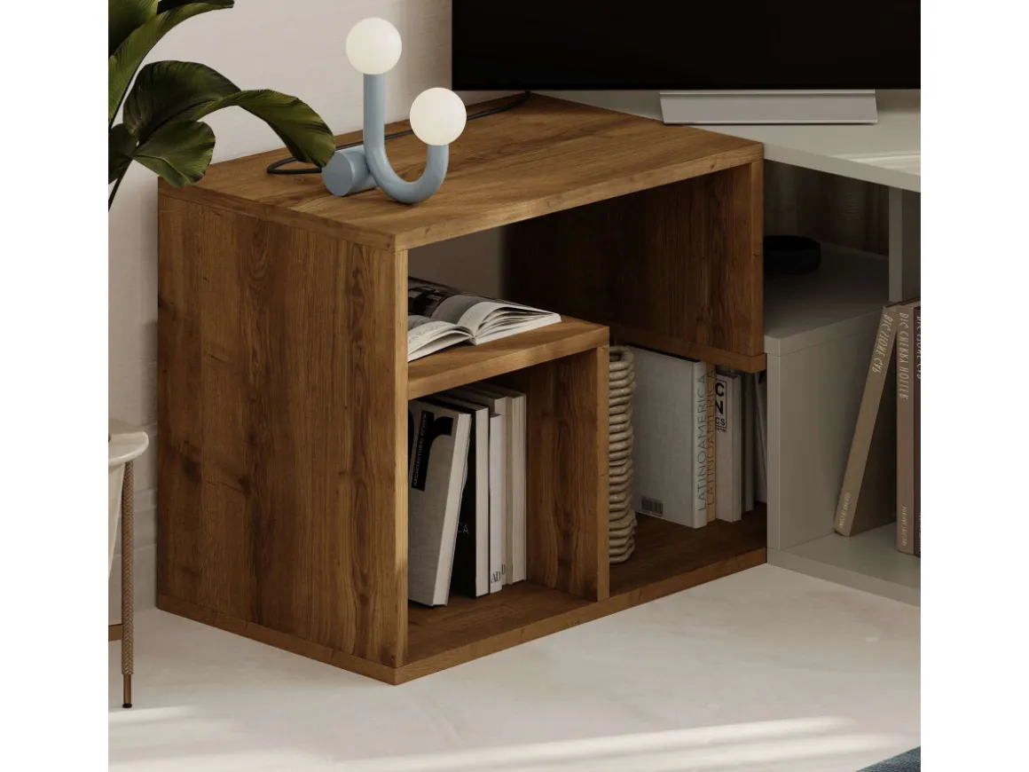 Meuble TV modulable en bois "Glis" - 145 x 35 x 44 cm - Beige