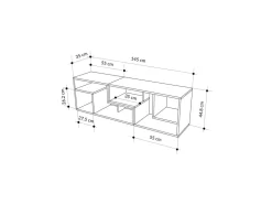 Meuble TV modulable en bois "Glis" - 145 x 35 x 44 cm - Blanc