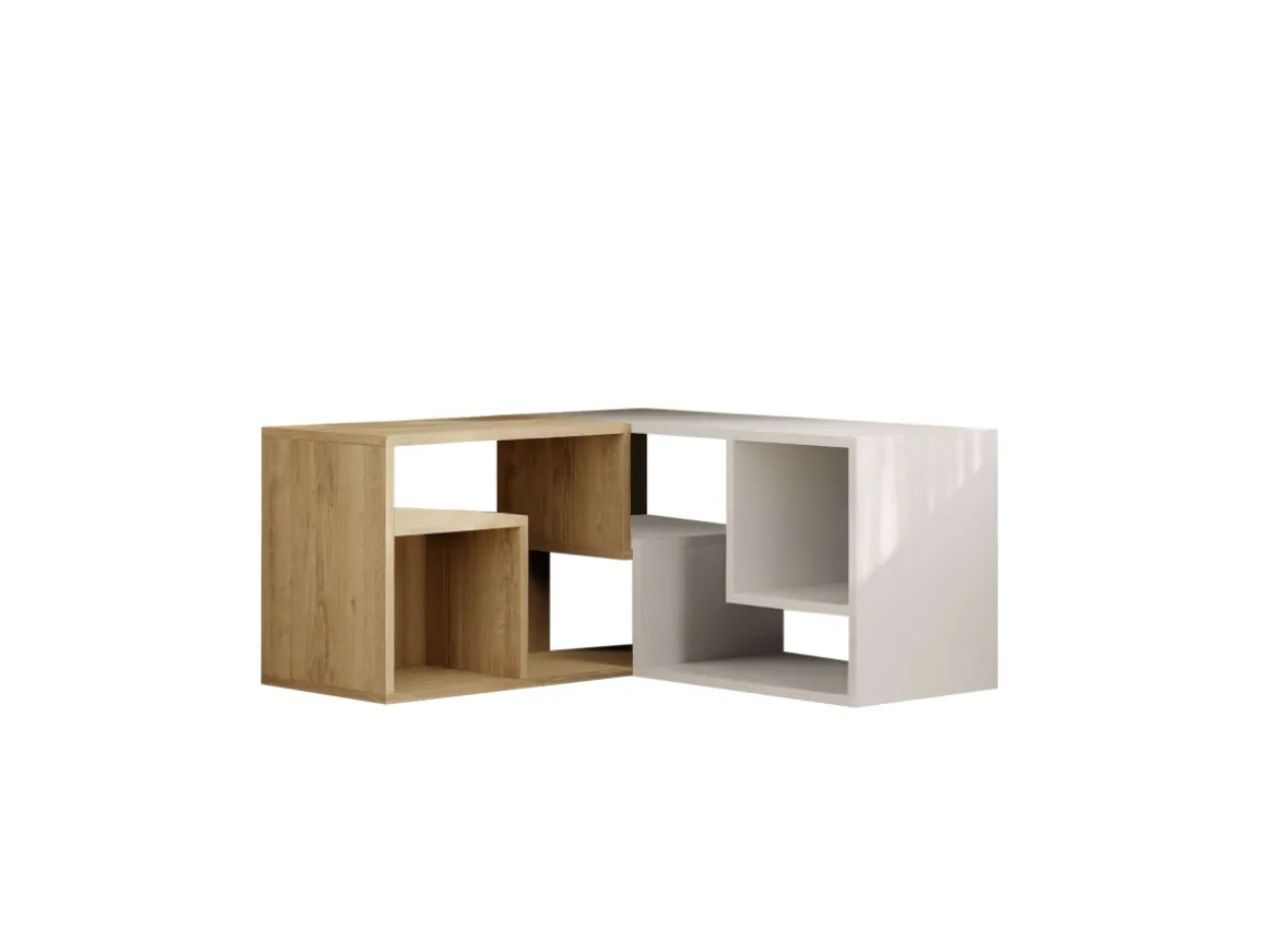 Meuble TV modulable en bois "Glis" - 145 x 35 x 44 cm - Blanc