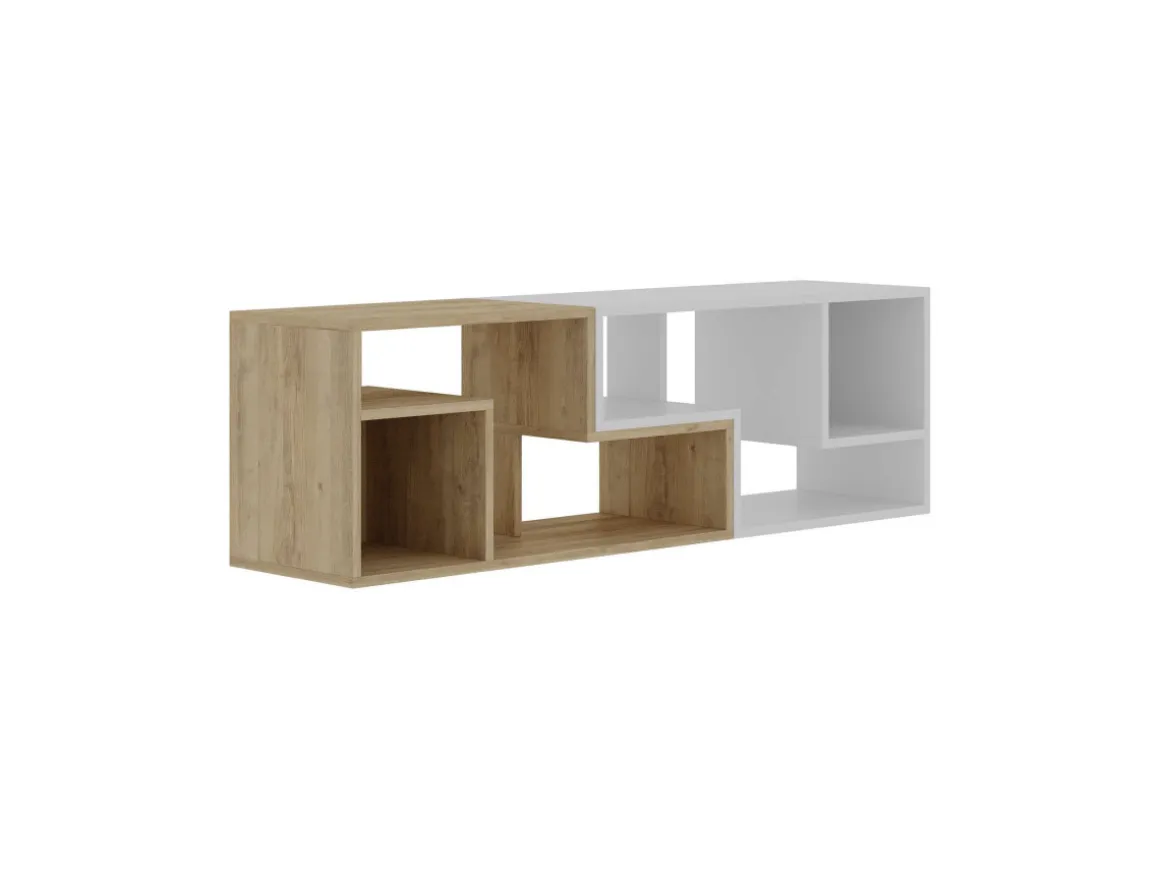 Meuble TV modulable en bois "Glis" - 145 x 35 x 44 cm - Blanc