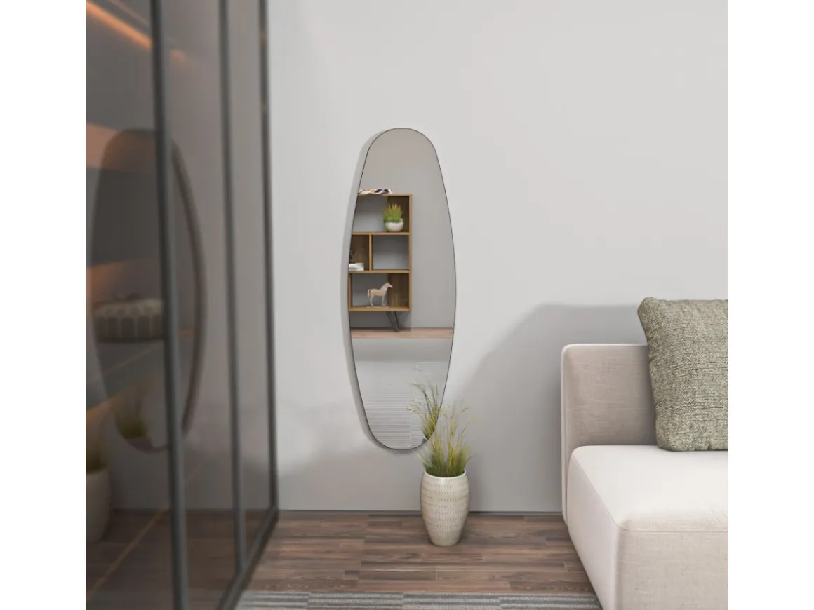 Miroir cheval en bois "Venti" - 40 x 120 cm - Transparent