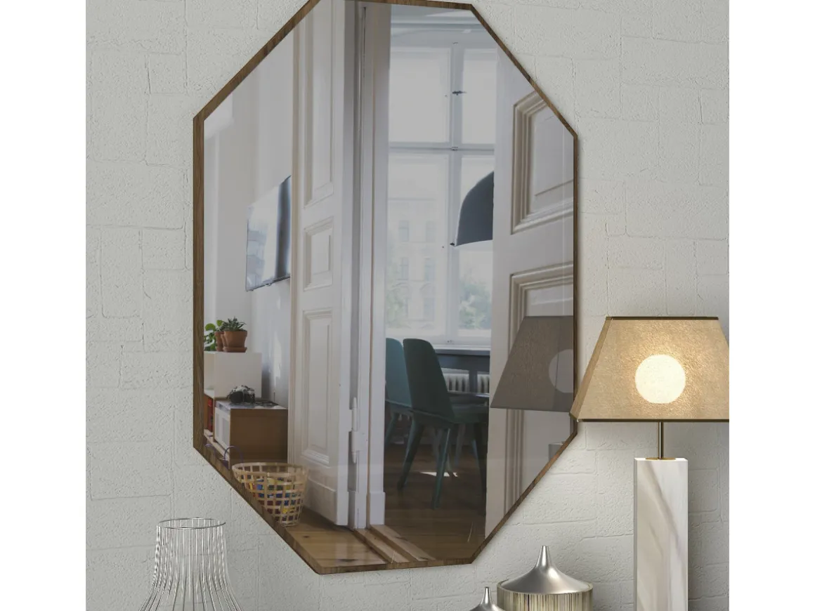 Miroir décoratif en bois "Lost" - 45 x 70 cm - Marron