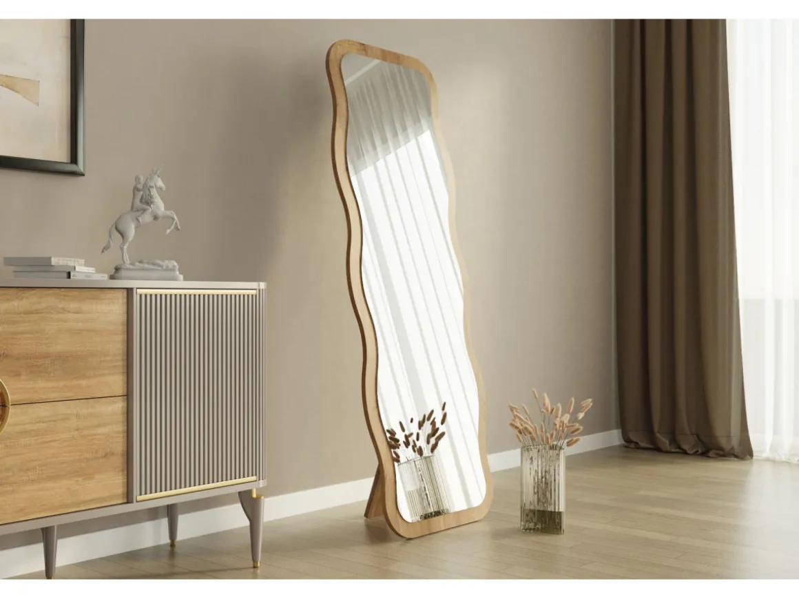 Miroir en bois "Aror" - 50 x 160 cm - Beige