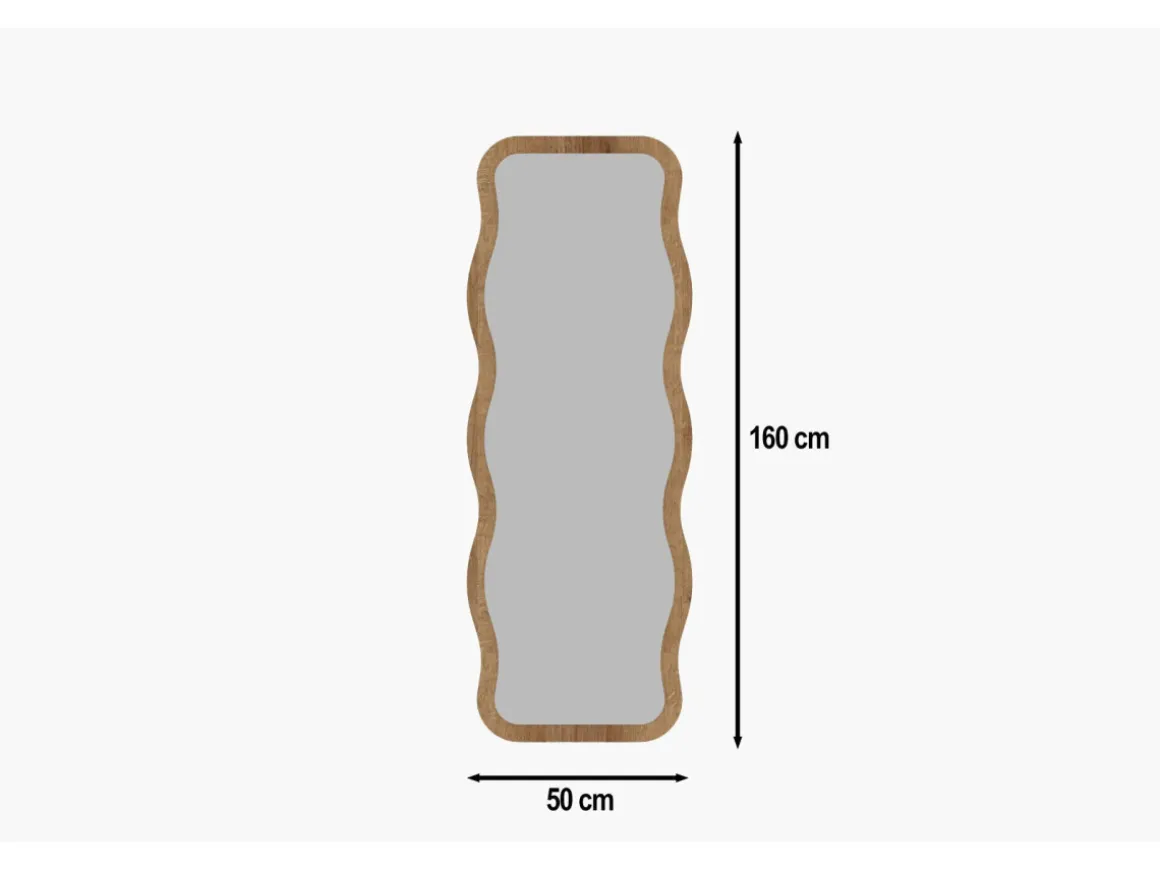 Miroir en bois "Aror" - 50 x 160 cm - Beige