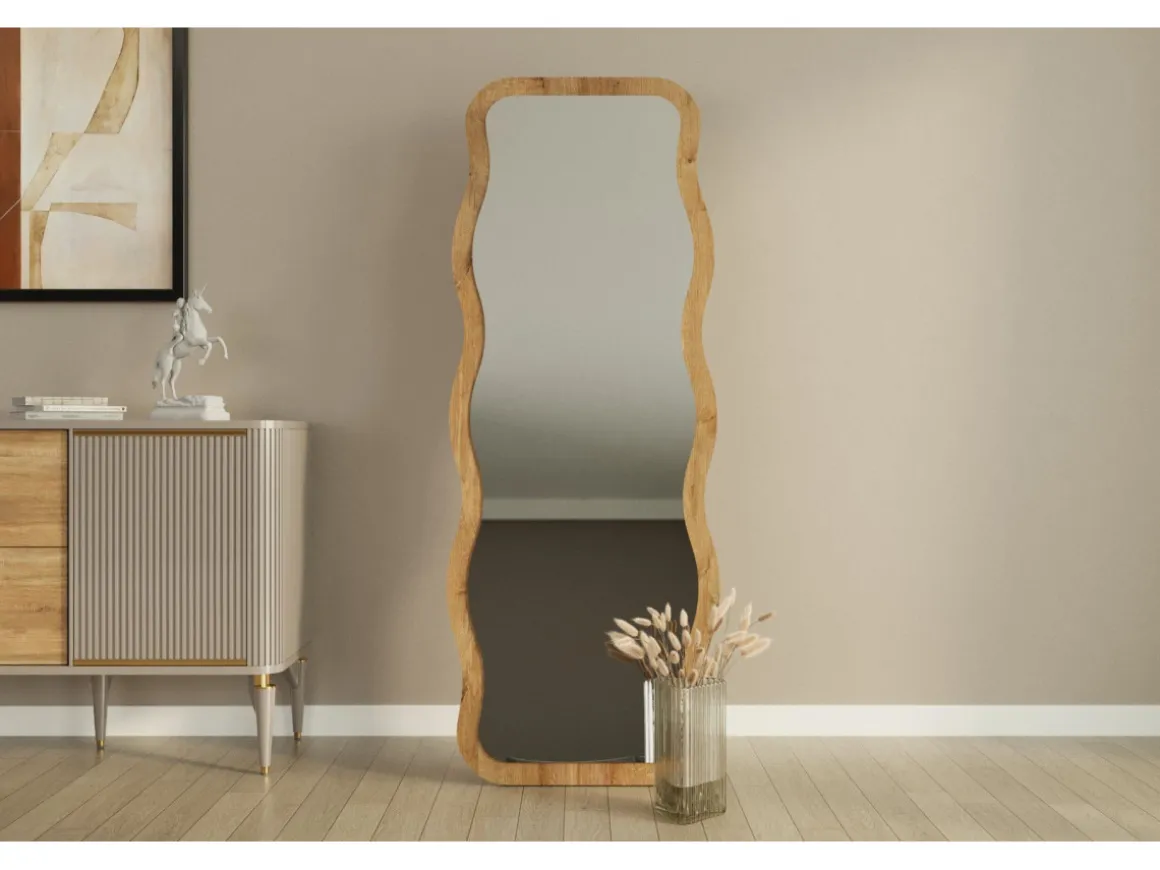 Miroir en bois "Aror" - 50 x 160 cm - Beige