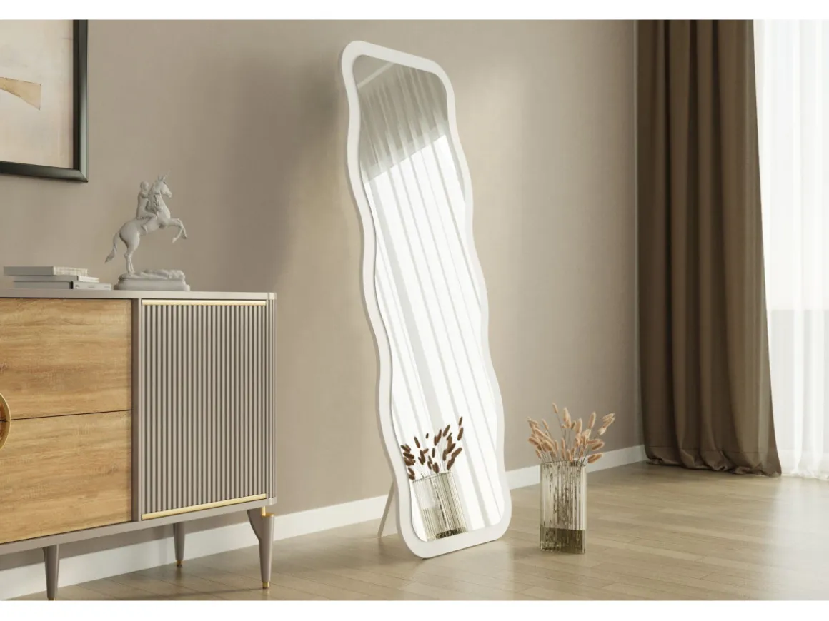 Miroir en bois "Aror" - 50 x 160 cm - Blanc