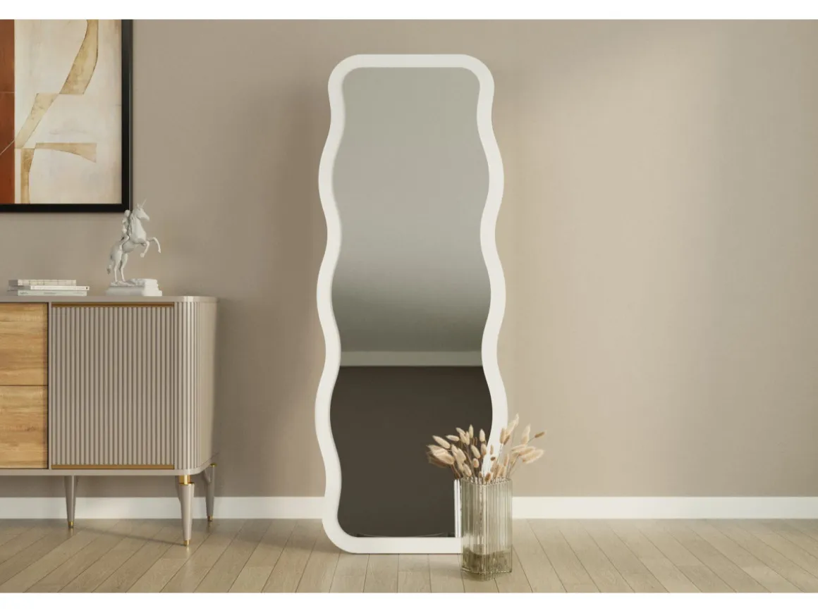 Miroir en bois "Aror" - 50 x 160 cm - Blanc