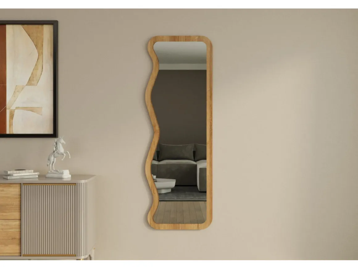 Miroir en bois "Asel" - 50 x 160 cm - Beige