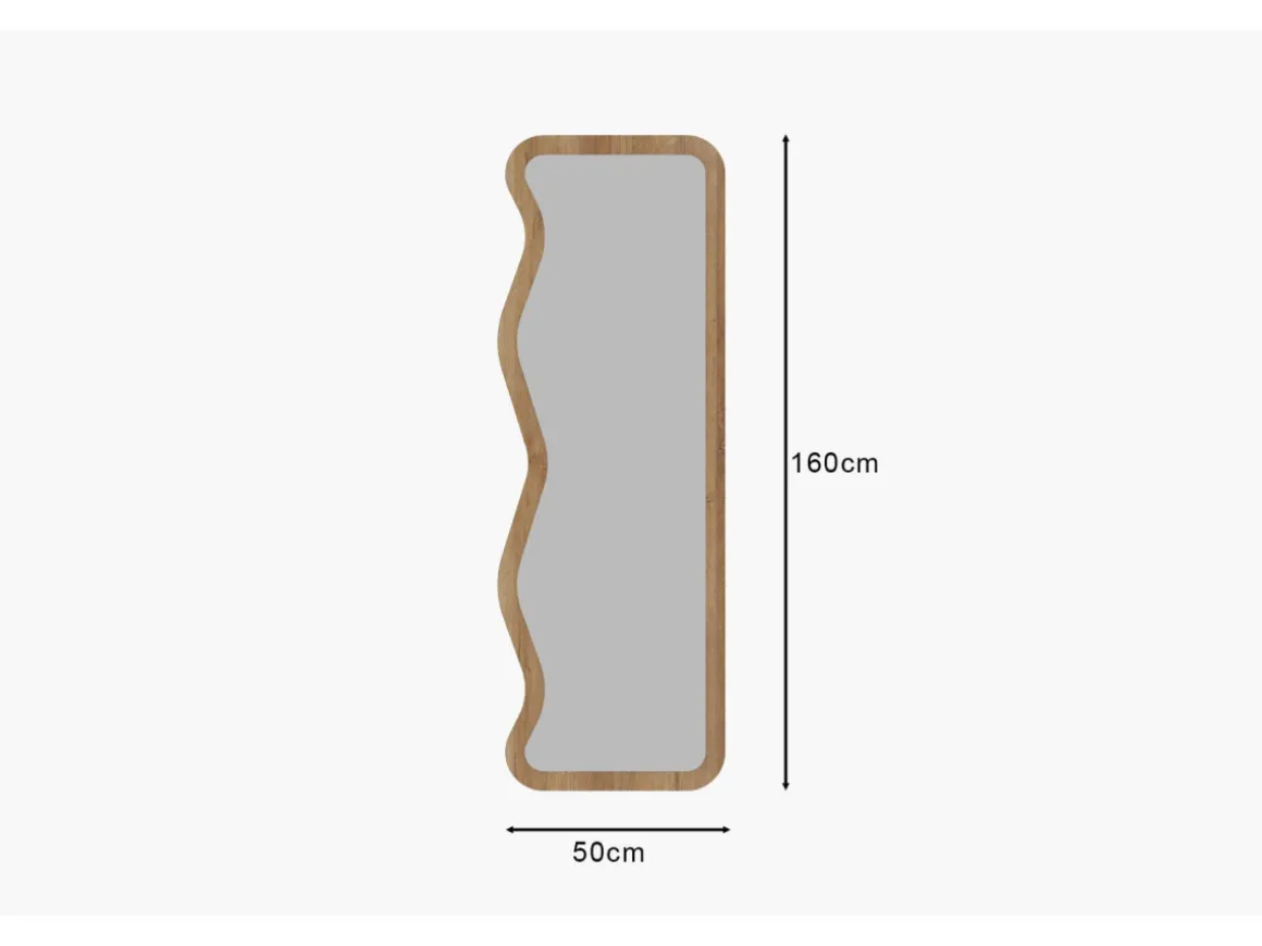 Miroir en bois "Asel" - 50 x 160 cm - Beige