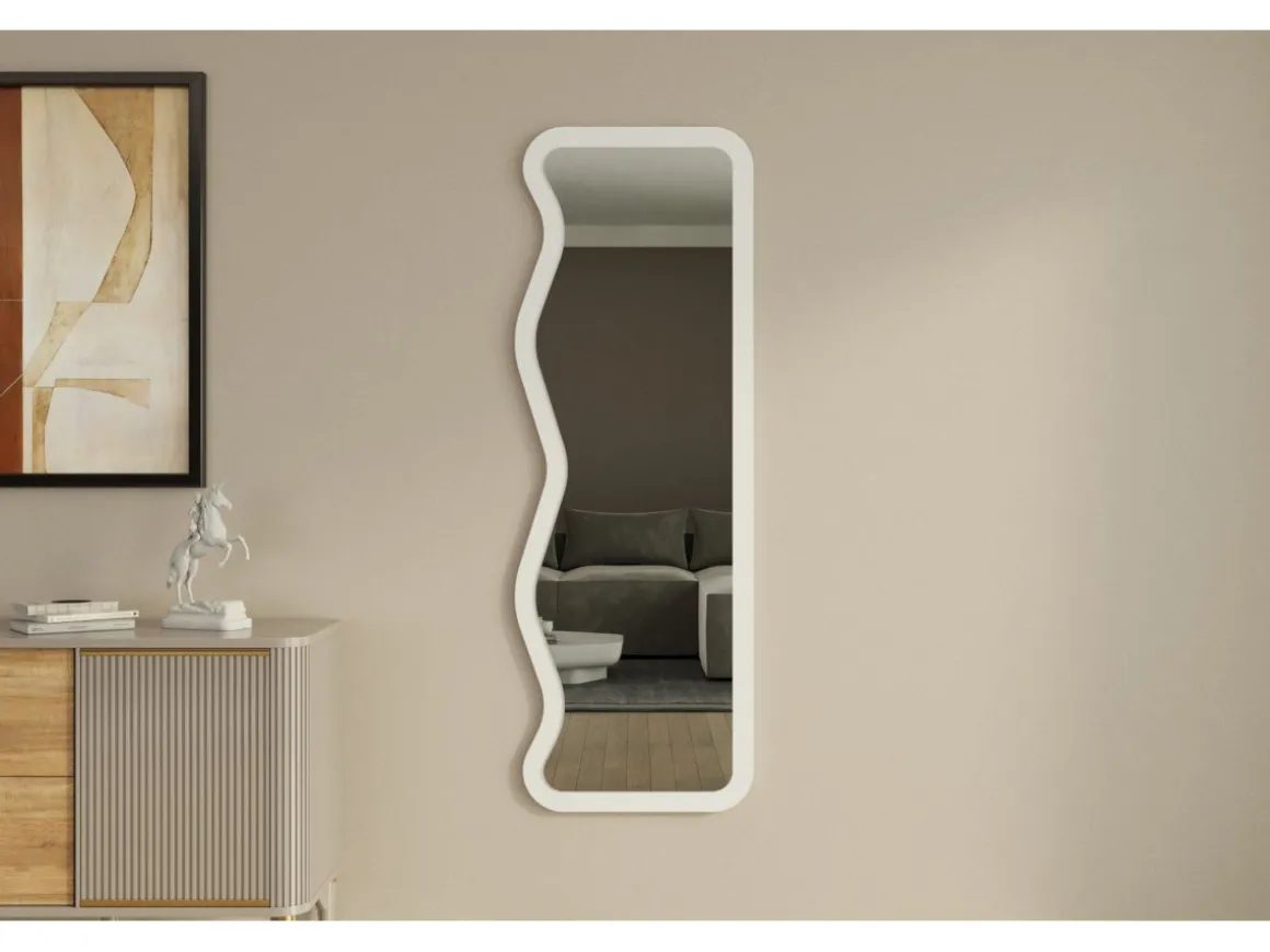 Miroir en bois "Asel" - 50 x 160 cm - Blanc