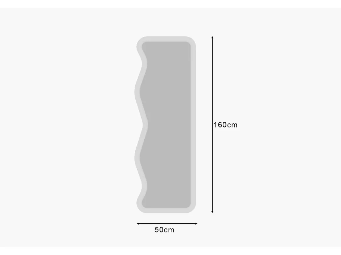 Miroir en bois "Asel" - 50 x 160 cm - Blanc
