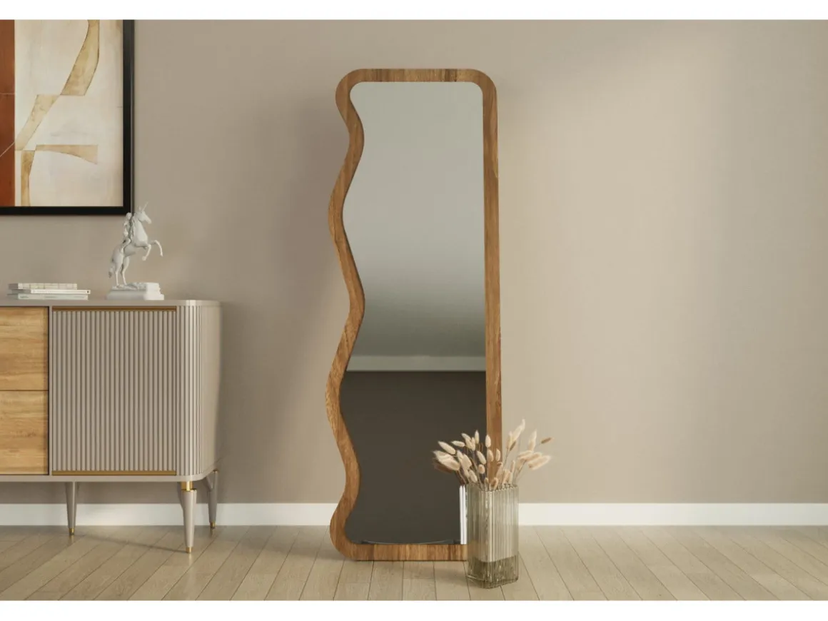 Miroir en bois "Asel" - 50 x 160 cm - Marron