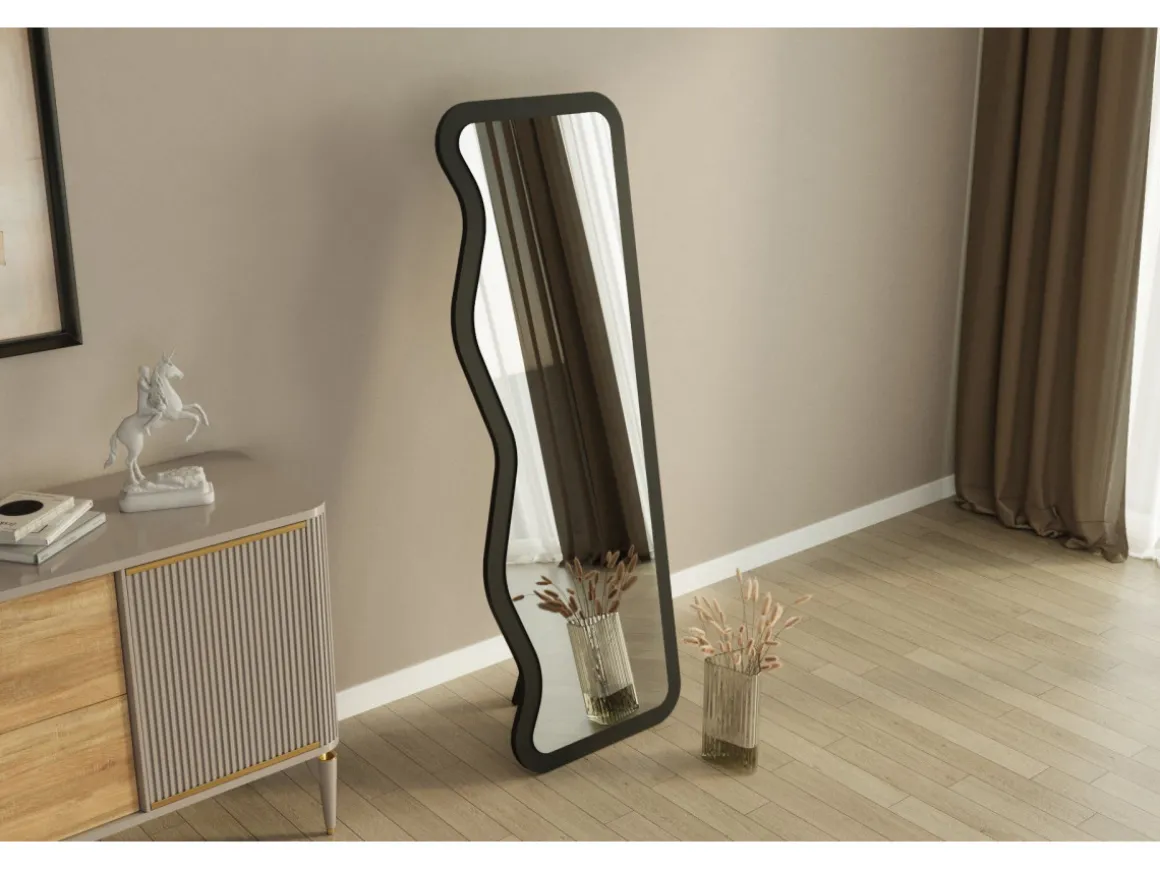 Miroir en bois "Asel" - 50 x 160 cm - Noir