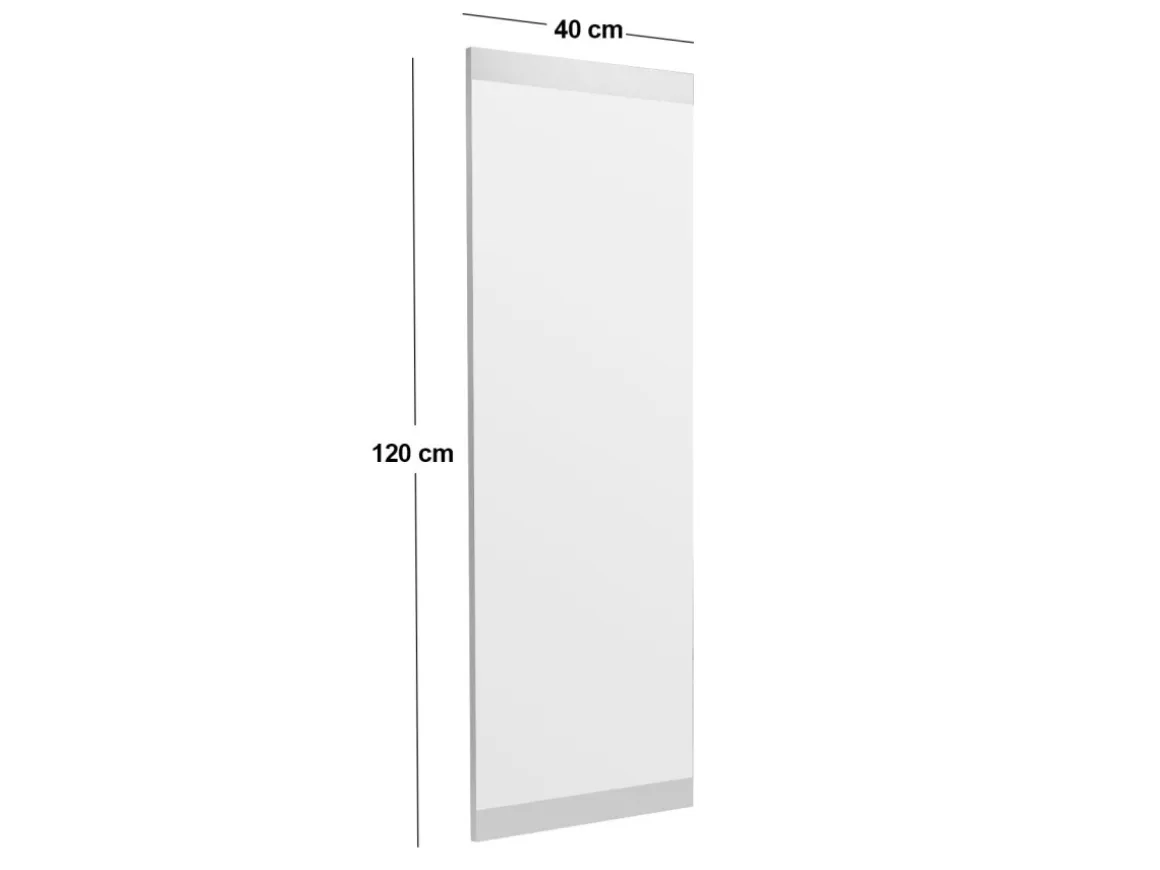 Miroir en bois "Azus" - 40 x 120 cm - Blanc