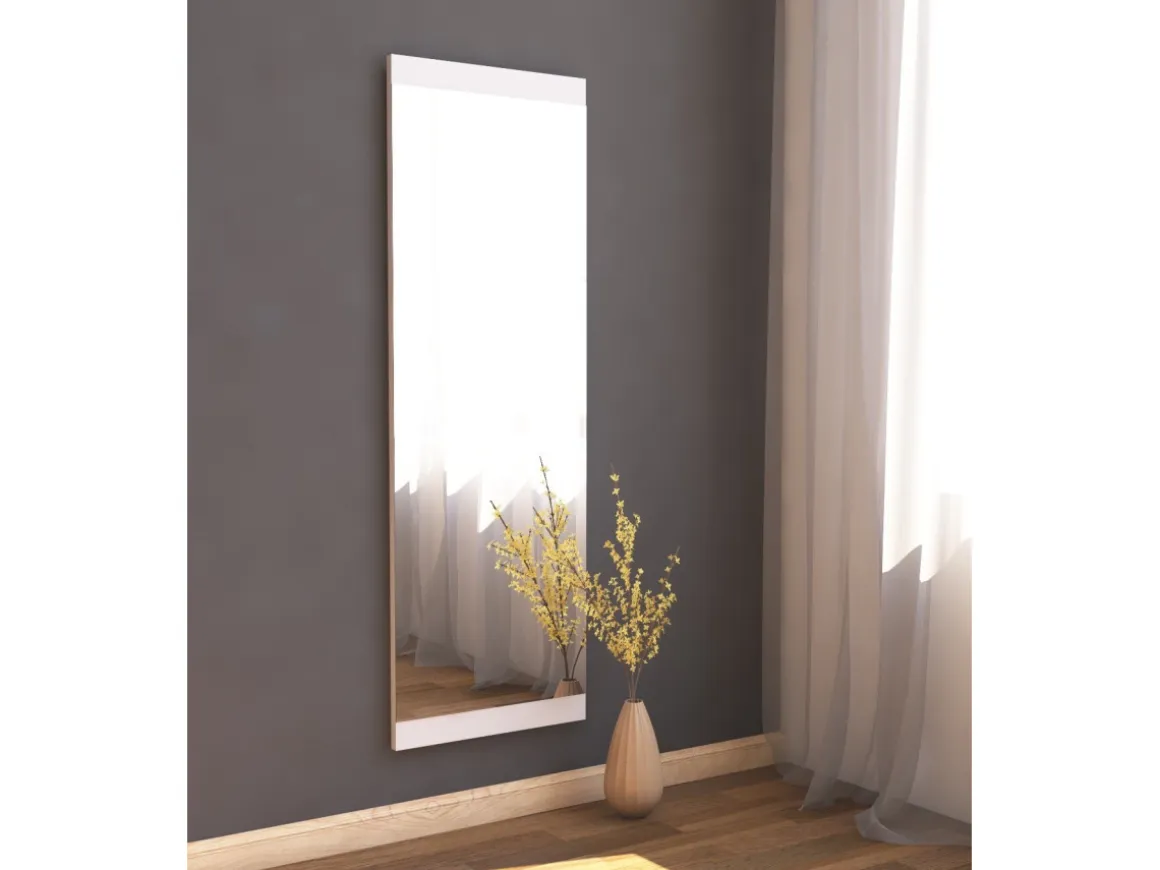 Miroir en bois "Azus" - 40 x 120 cm - Blanc