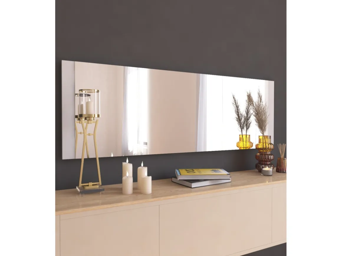Miroir en bois "Azus" - 40 x 120 cm - Blanc