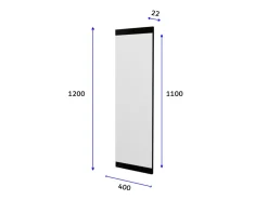 Miroir en bois "Azus" - 40 x 120 cm - Noir