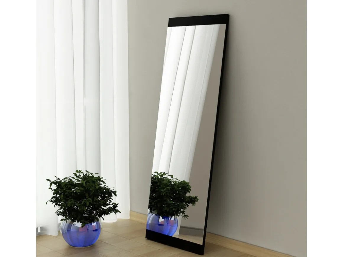 Miroir en bois "Azus" - 40 x 120 cm - Noir