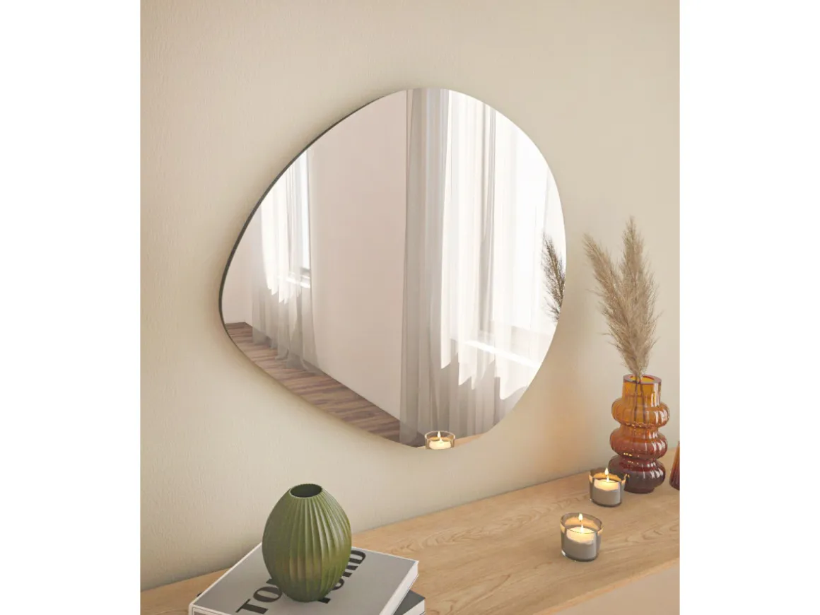Miroir en bois "Besso" - 60 x 60 cm - Noir