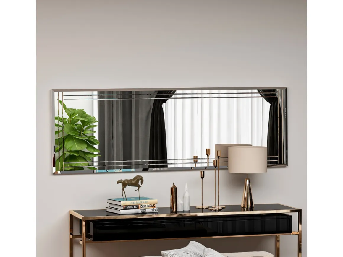 Miroir en bois "Buhem" - 40 x 120 cm - Blanc