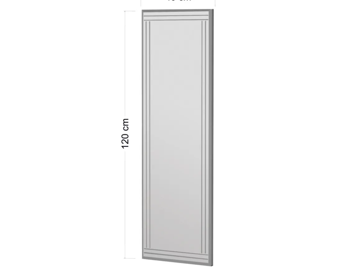 Miroir en bois "Buhem" - 40 x 120 cm - Blanc