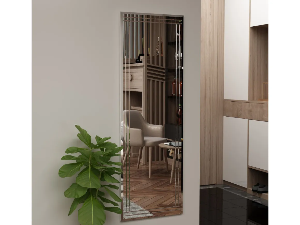 Miroir en bois "Buhem" - 40 x 120 cm - Blanc