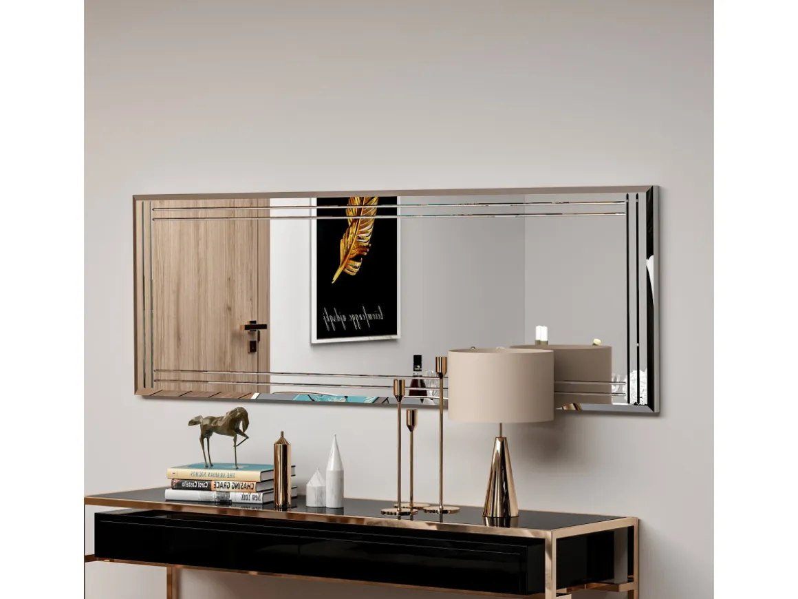 Miroir en bois "Buhem" - 40 x 120 cm - Blanc