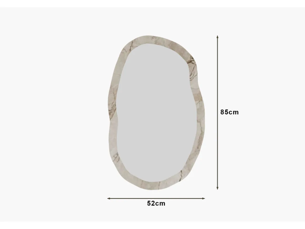 Miroir en bois "Lossa" - 52 x 86 cm - Beige marbré
