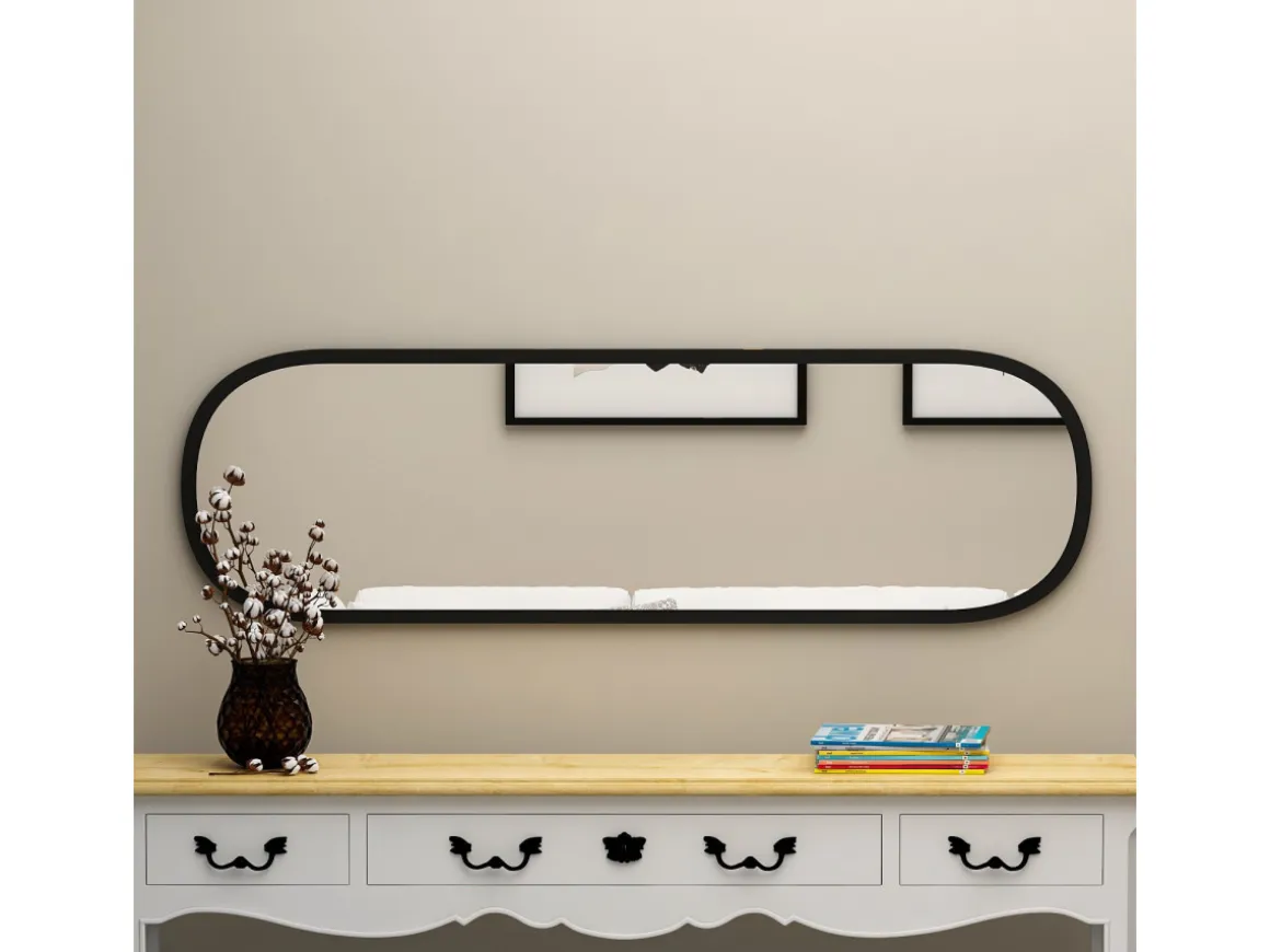 Miroir en bois "Magnum" - 40 x 120 cm - Noir
