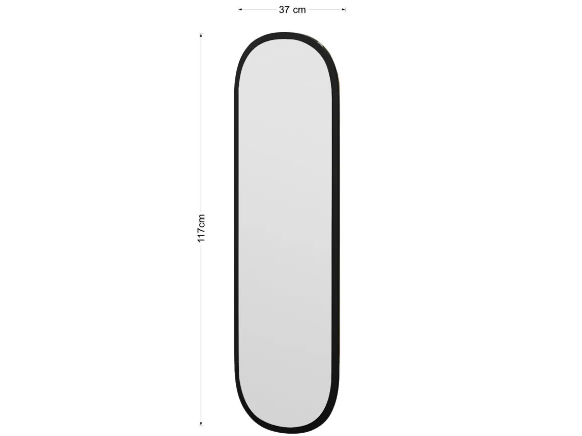 Miroir en bois "Magnum" - 40 x 120 cm - Noir