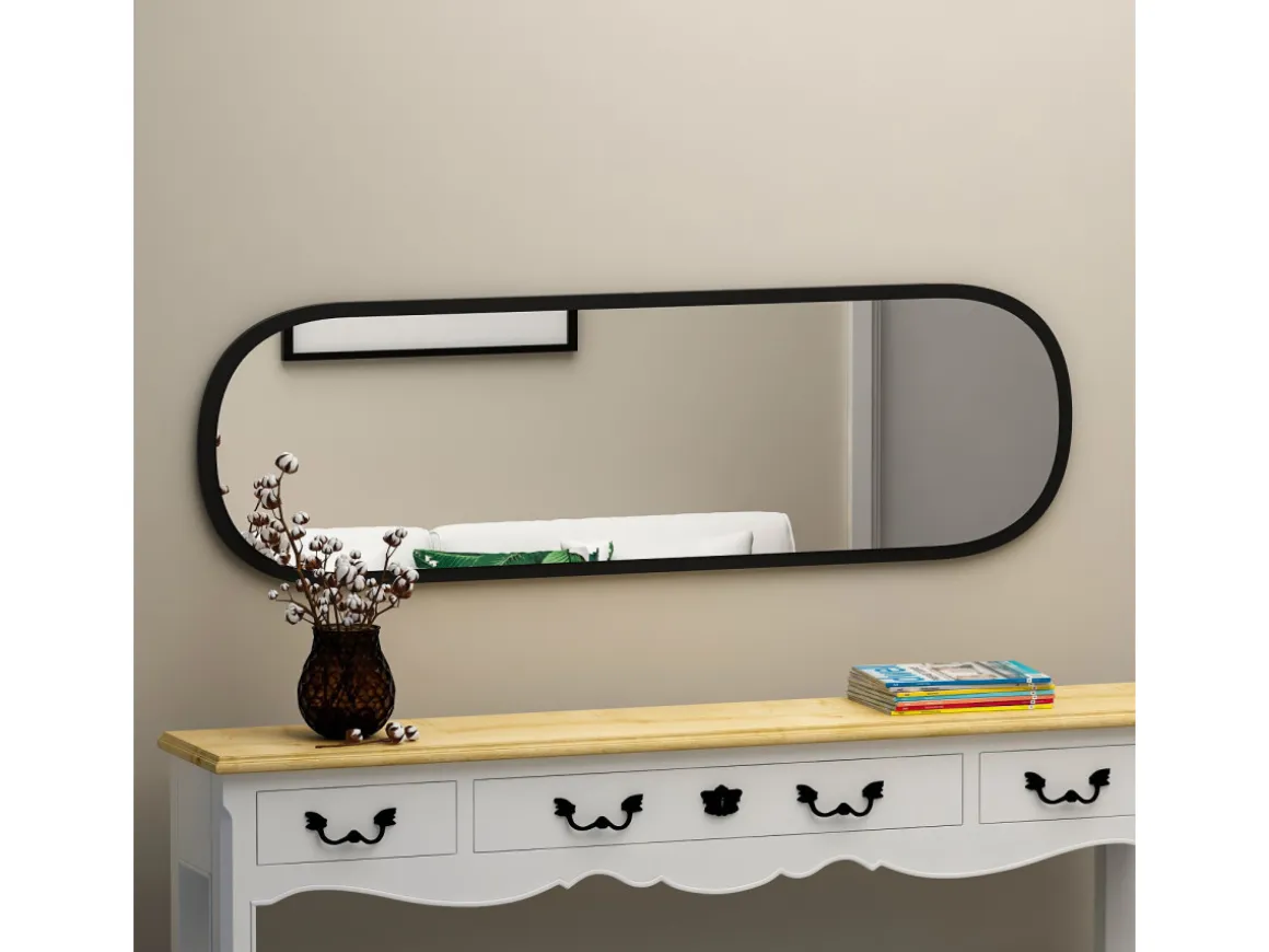 Miroir en bois "Magnum" - 40 x 120 cm - Noir