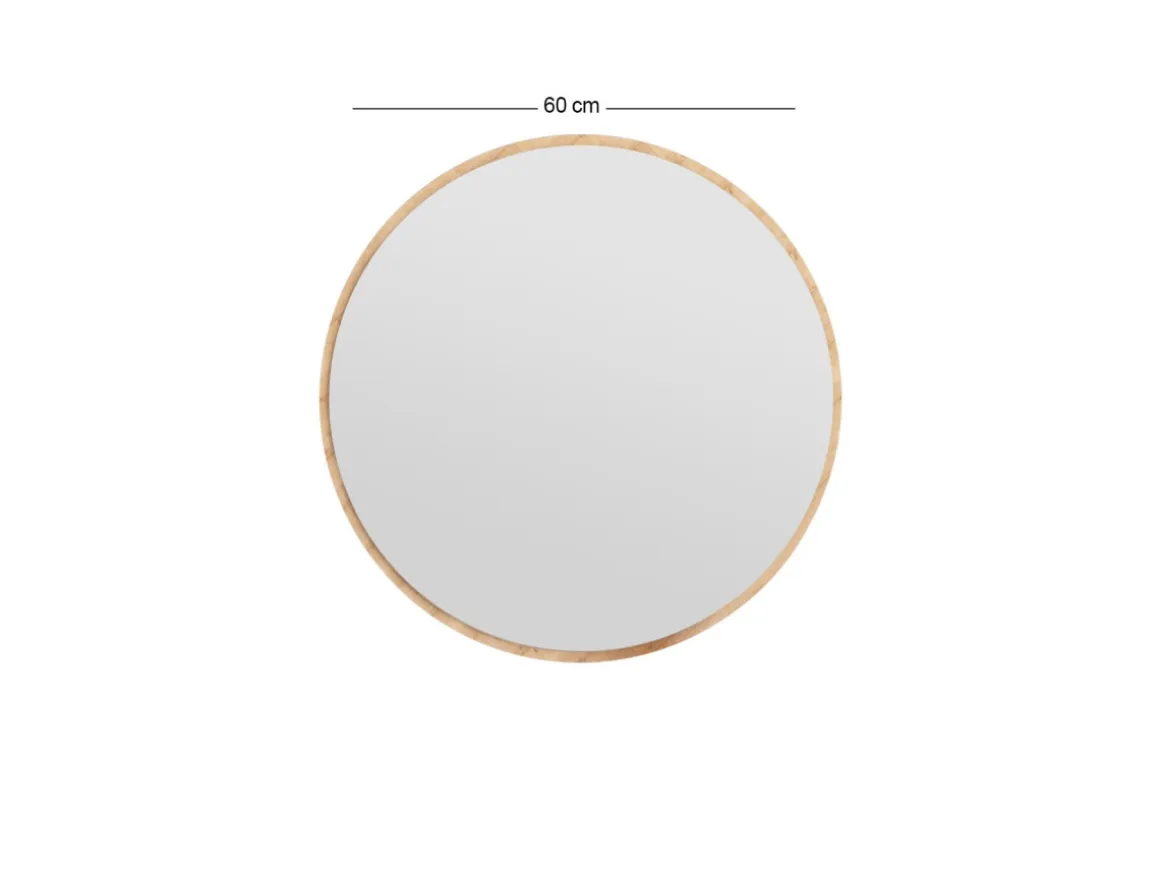 Miroir en bois "Ozze" - 60 x 60 cm - Beige