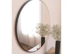 Miroir en bois "Ozze" - 60 x 60 cm - Noir