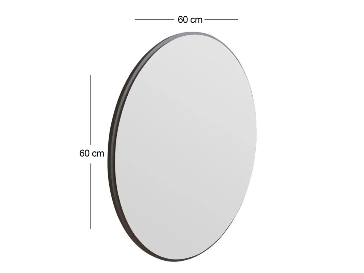 Miroir en bois "Ozze" - 60 x 60 cm - Noir