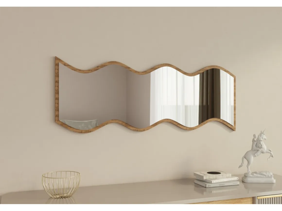 Miroir en bois "Safi" 40 x 2,2 x 120 cm - Blanc