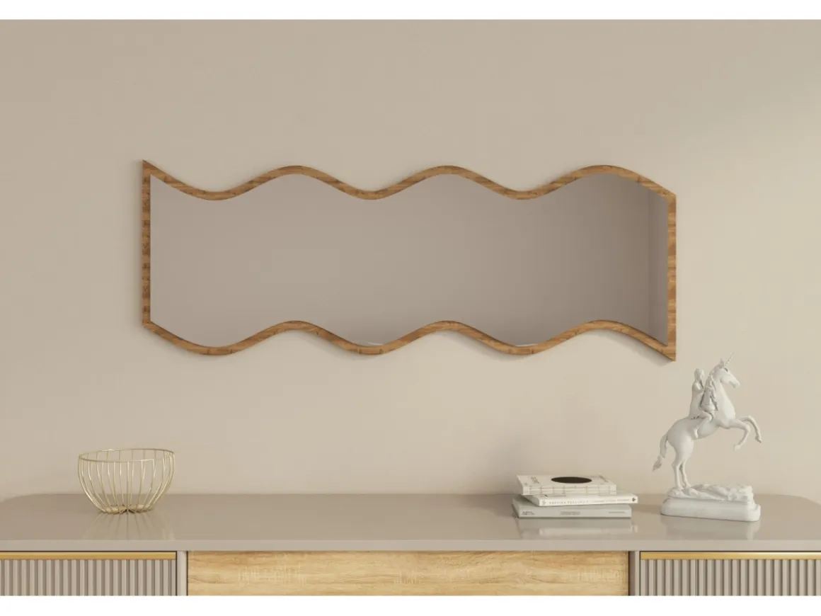 Miroir en bois "Safi" 40 x 2,2 x 120 cm - Blanc