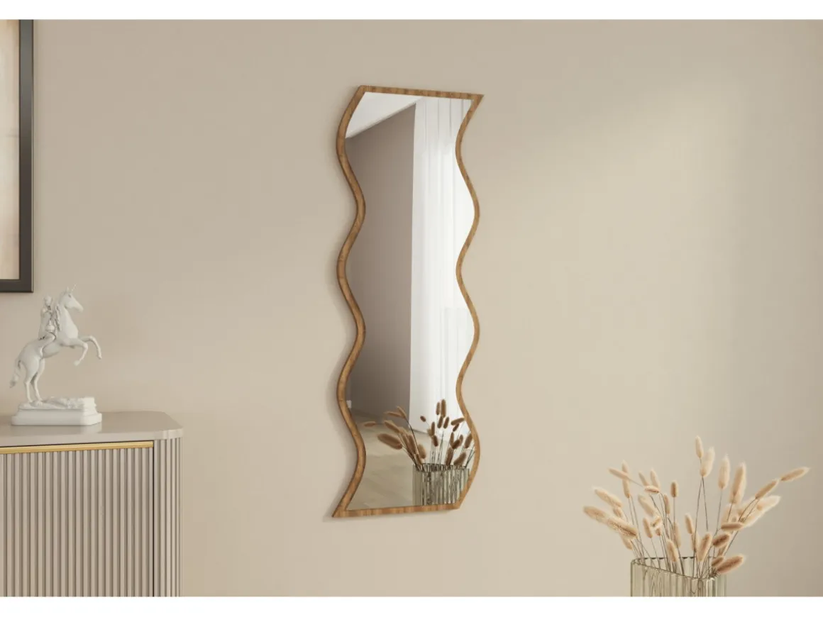 Miroir en bois "Safi" 40 x 2,2 x 120 cm - Blanc