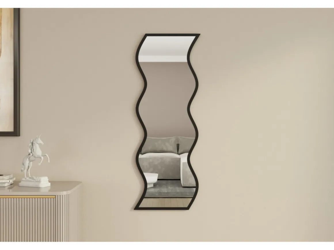 Miroir en bois "Safi" 40 x 2,2 x 120 cm - Blanc