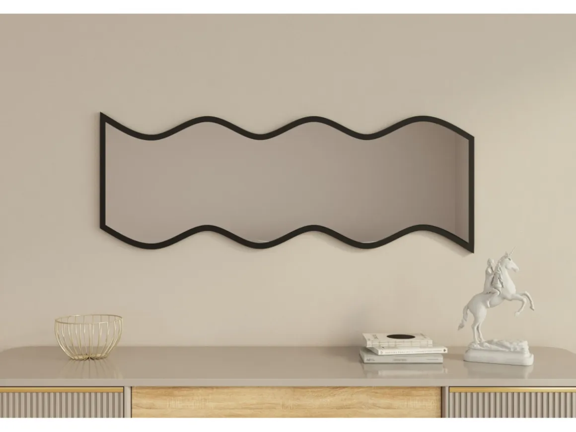 Miroir en bois "Safi" 40 x 2,2 x 120 cm - Blanc