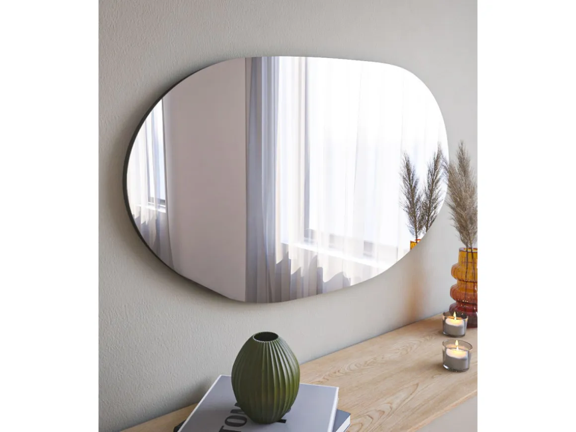 Miroir en bois "Vanomi" - 52 x 89 cm - Noir