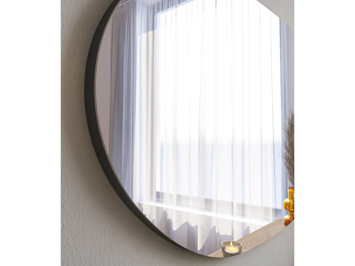 Miroir en bois "Vanomi" - 52 x 89 cm - Noir