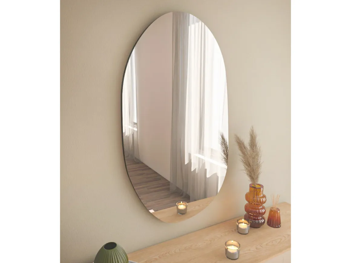 Miroir en bois "Vanomi" - 52 x 89 cm - Noir
