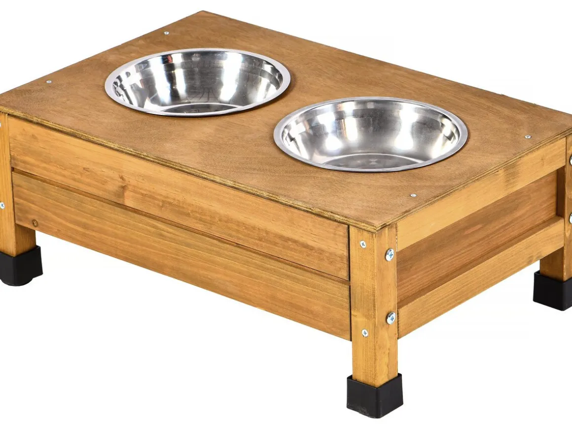 Niche pour chien en bois avec mangeoire et boite de rangement "Rusty" - 151 x 138 x 100 cm - Marron