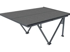 Ombrière Carport solaire avec panneaux photovoltaïques - 366 x 575 x 366 cm - Gris - 4,1 kW
