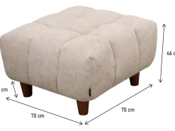 Ottoman pour canapé droit "Matignon" - 70 x 70 x 46 cm - Beige