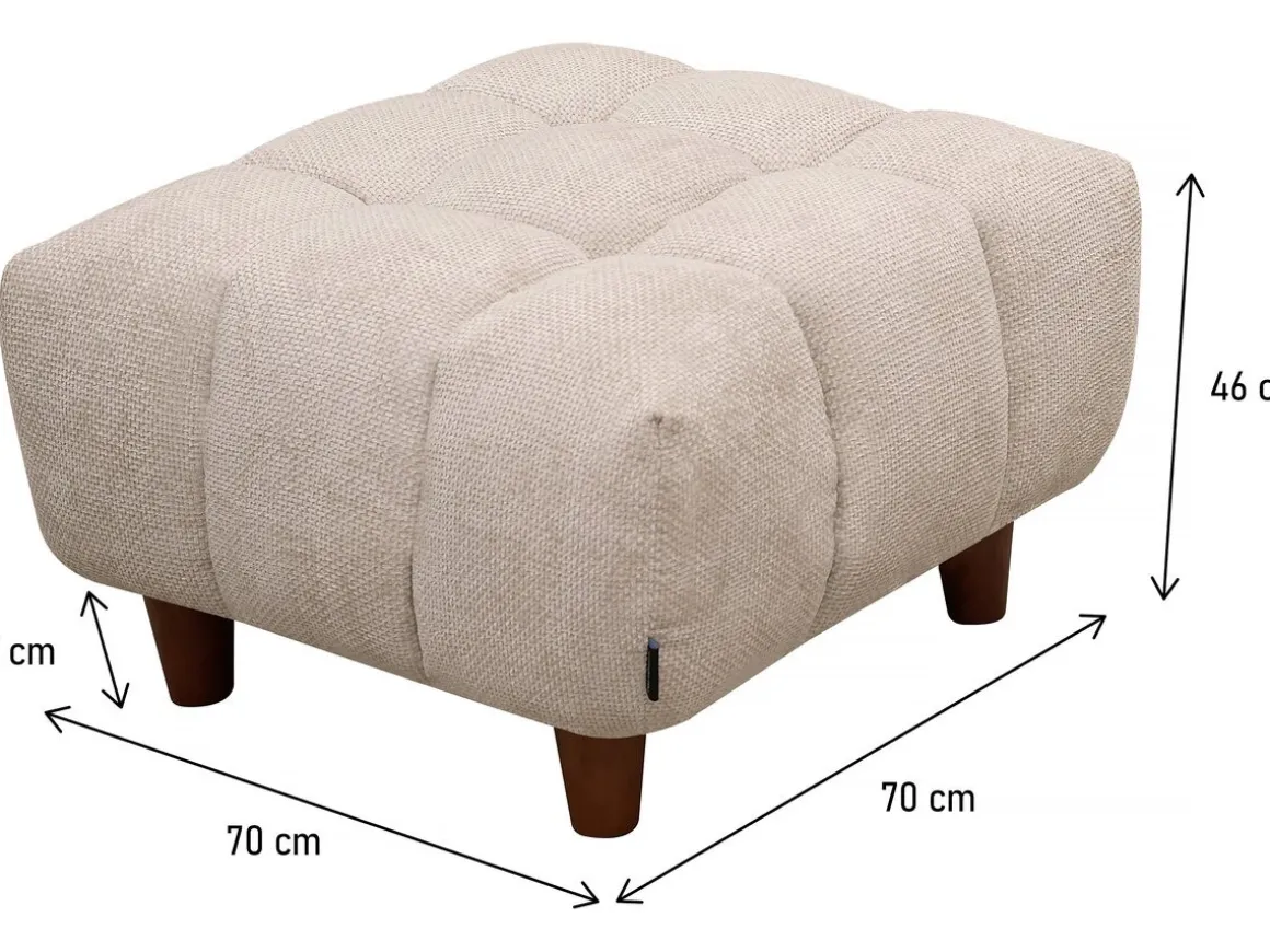 Ottoman pour canapé droit "Matignon" - 70 x 70 x 46 cm - Beige