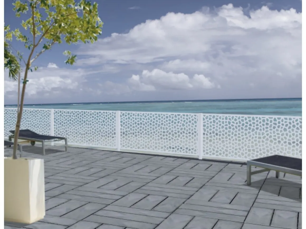 Panneau décoratif - " Mosaic " - Lot de 5 - 1.00 x 2.00 m - Blanc