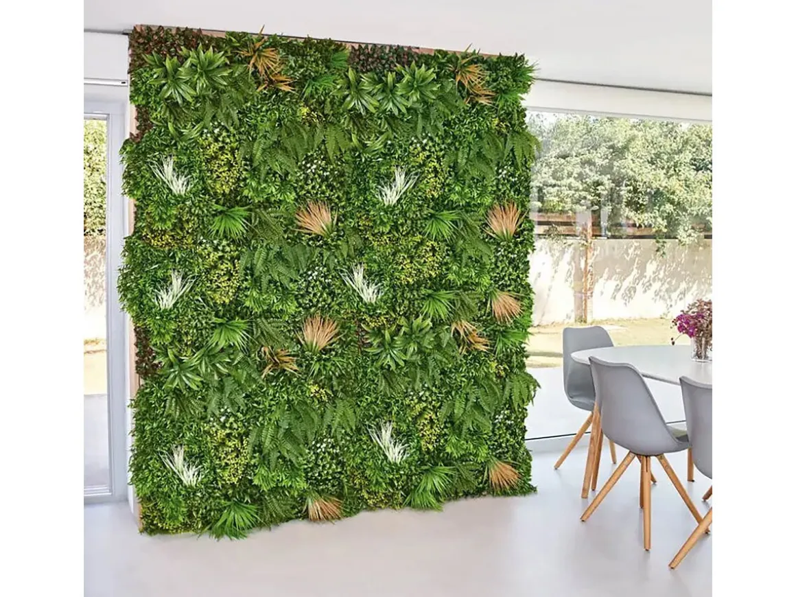 Panneau végétal - " Vertical Sauvage Led " - Lot de 4 - 1.00 x 1.00 m - Vert